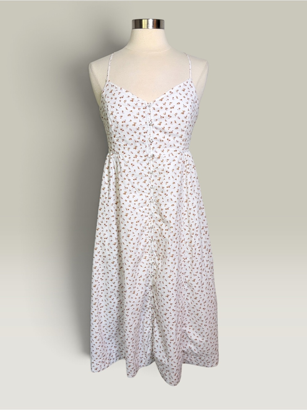 MADEWELL 100% Cotton Ditsy Floral Midi Sundress, Size 10, Prairie Cottagecore